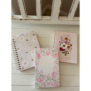 Lot of 3 Christian Journals Votum Bee Kind Prayer Wildflowers Floral Notebooks